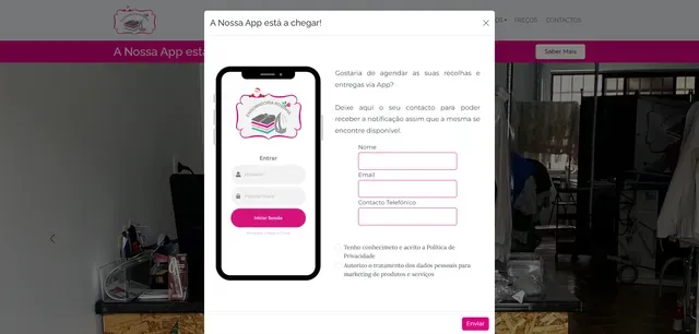 Engomadoria Rosinha: Website, App PWA