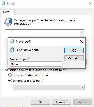 Passo 5: Dê um nome ao novo perfil.